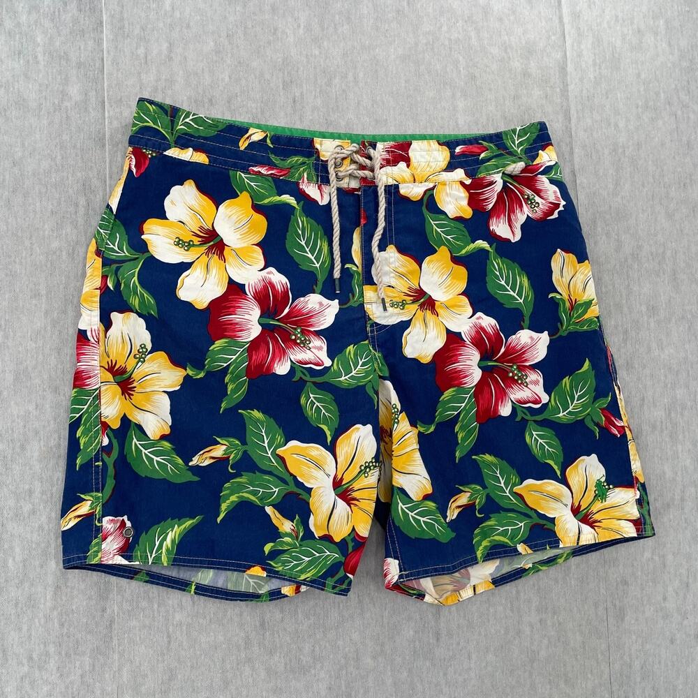 VINTAGE Polo Ralph Lauren Shorts Adult 34 Floral Swim Trunks Lined Pockets Mens